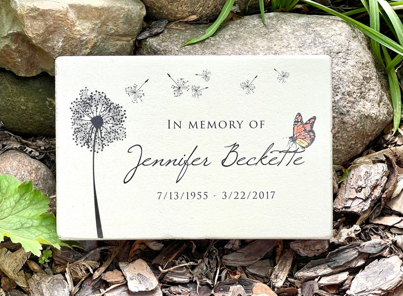 6x9 Concrete Memorial Stone. PERSONALIZED Memorial Gift. Remembrance Stone. In loving memory gift. Custom Sympathy Gift image 1