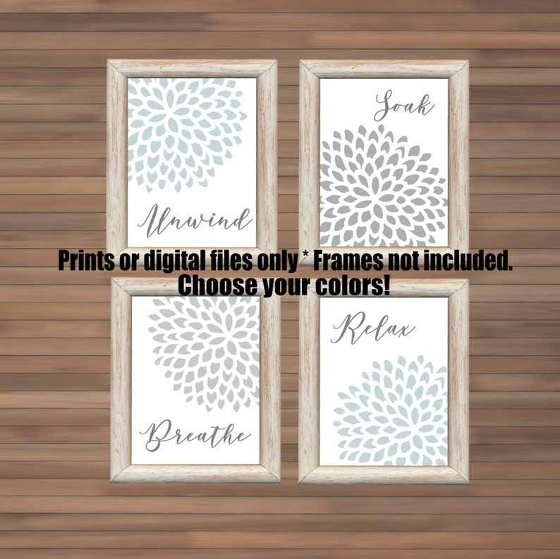 Bathroom Wall Decor Art Modern Bath Spa Print For Soak Relax Unwind Washroom