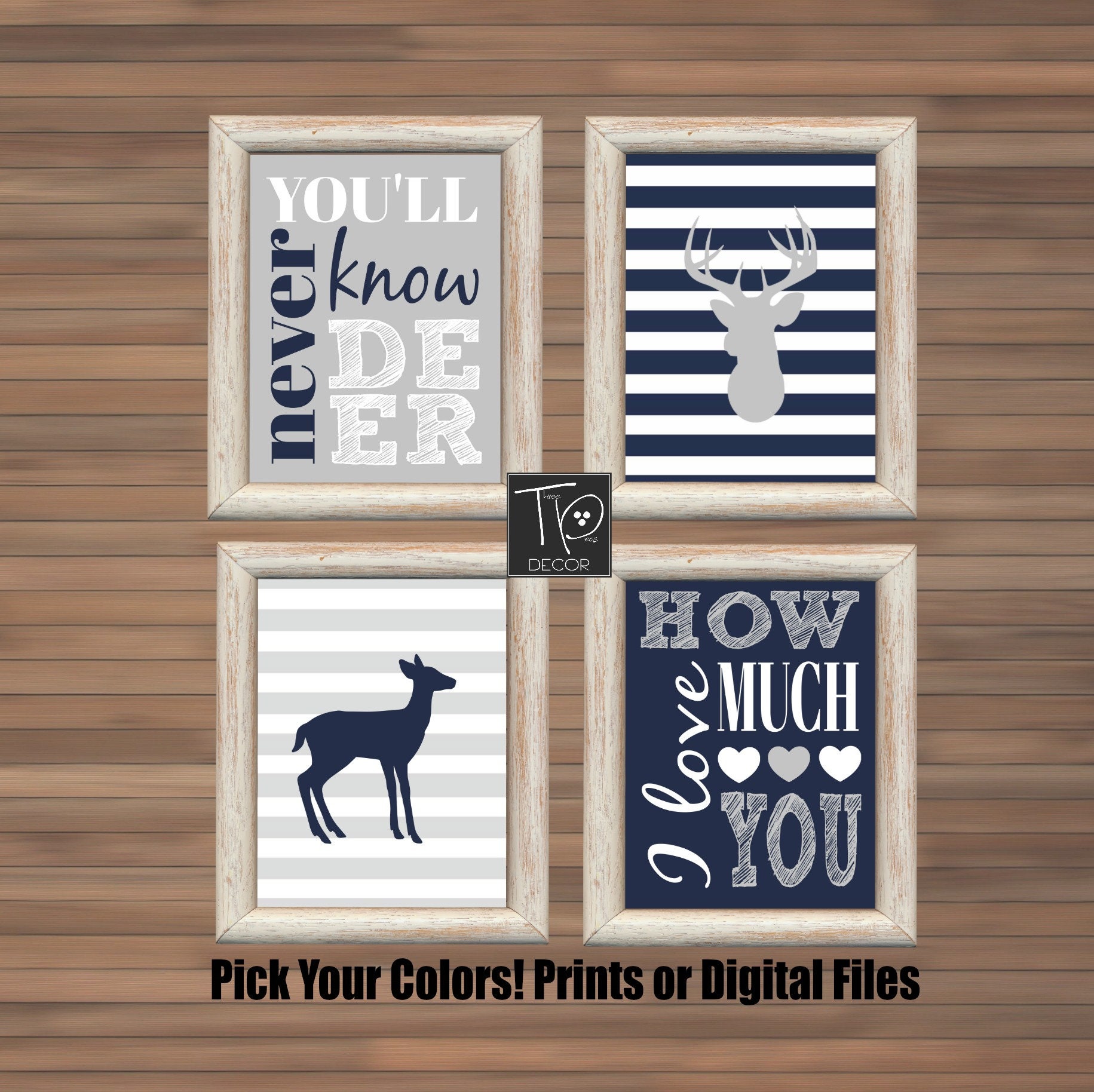 Deer Nursery Decor Chevron Deer Prints Woodland Nursery Etsy