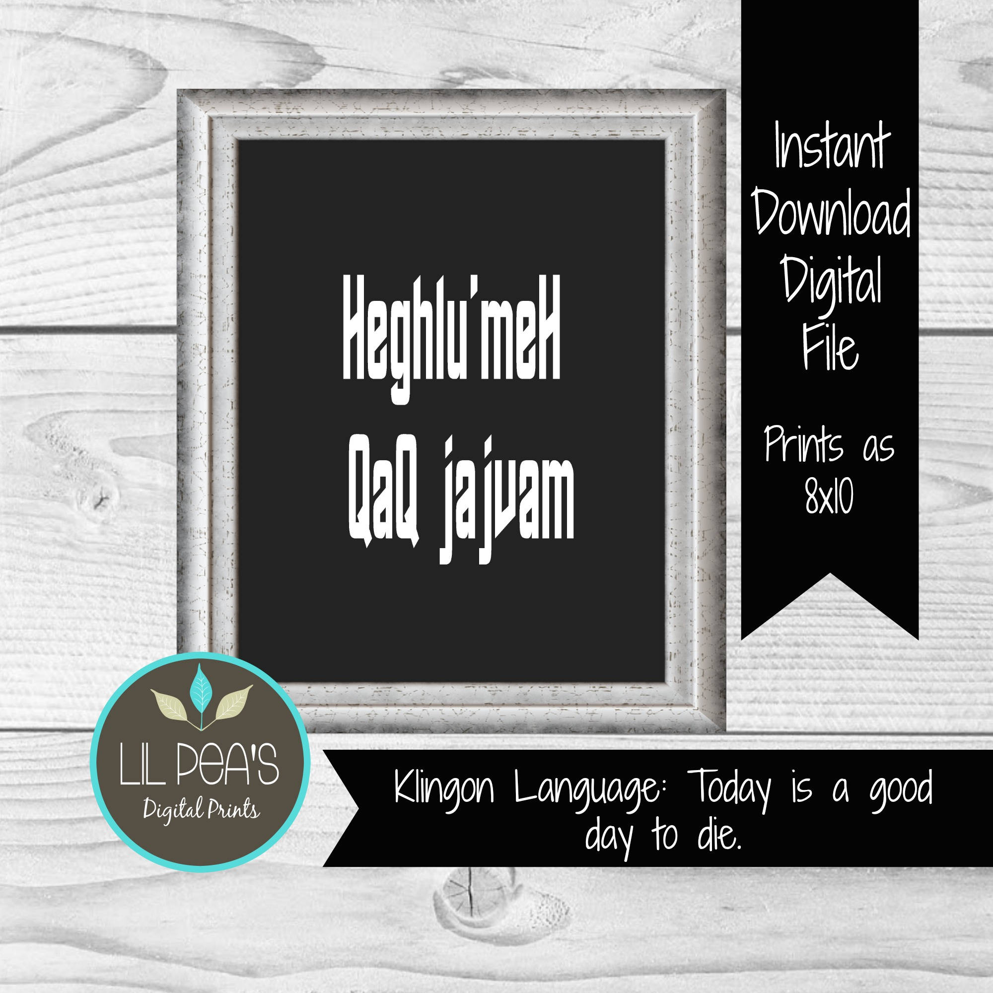 Klingon Quote Printable Klingon Poster Star Trek Print Gift | Etsy