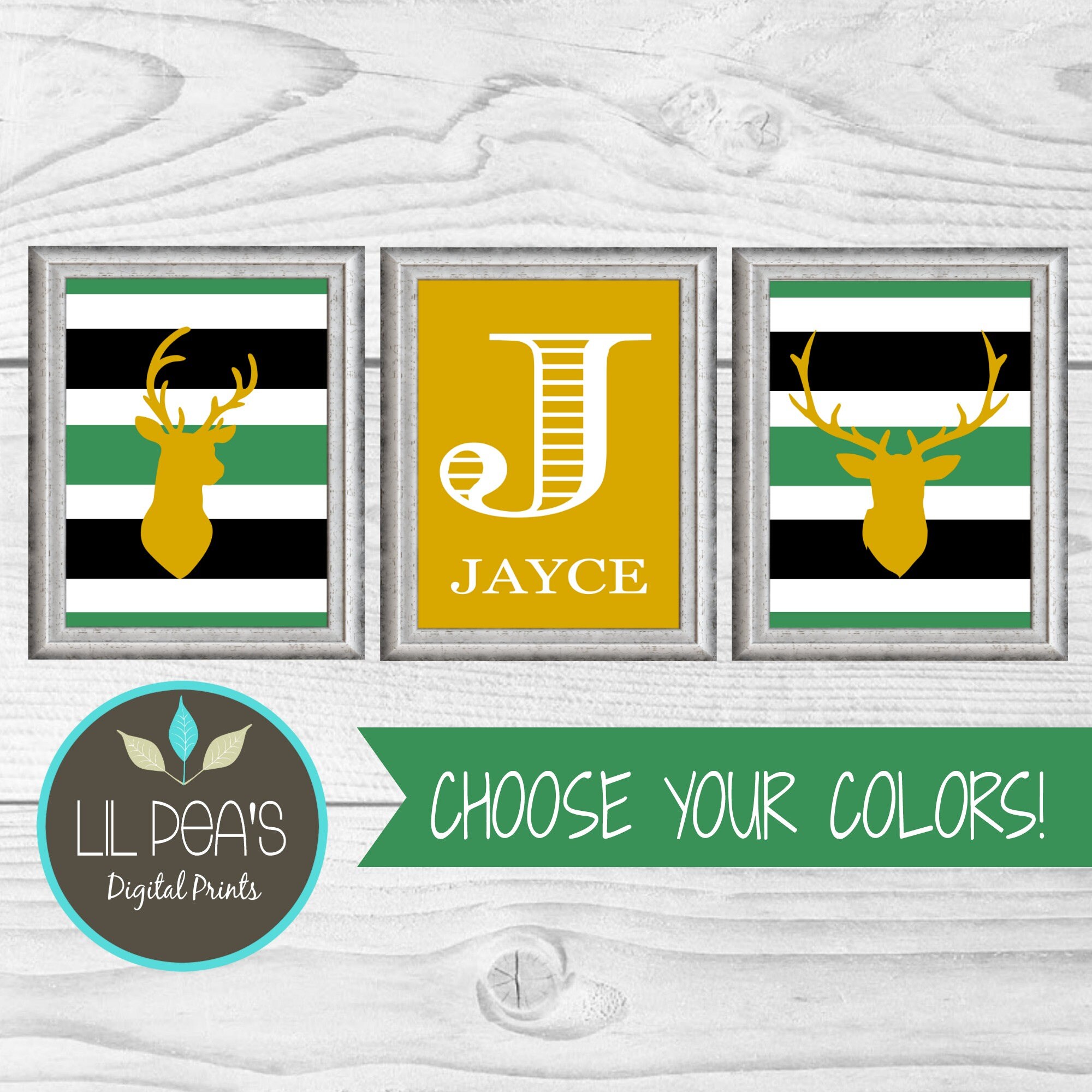 Outdoor Nursery Digital Prints Buck and Deer Nursery Decor Etsy