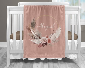 BOHO BABY NURSERY Baby Swaddles Baby Nursery must have Gorgeous gray and pink floral steer Newborn photography gift Soft jersey fabric