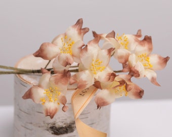 Pretty  Beige/Brown Vintage flower spray, NOS Millinery for hats, fascinator, corsages, weddings, hair clips, brooches, pin up girls flowers