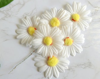 Pretty Vintage white/Yellow Silk daisy flower spray NOS from Japan for Hats, floral arrangements, Home décor, crafts, costumes.