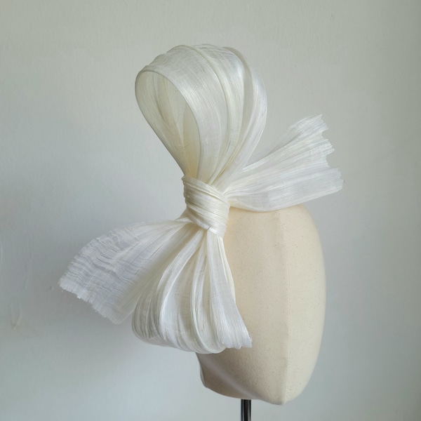 Ivory Silk Abaca Fabric for Hat Making & Millinery 1/2meter-20 inches.