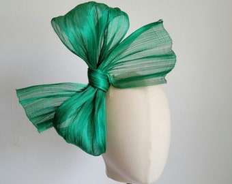 Emerald Green Silk Abaca Fabric for Hat Making & Millinery 1/2meter-20 inches.