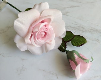 Hair KX Vintage Millinery Flower Round Rose 2 1/2" Fresh Pink for Hat Wedding 