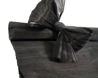 Black Silk Abaca Fabric for Hat Making & Millinery 1/2meter-20 inches.