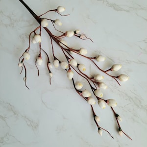 Spray di boccioli di seta vintage bianco, spray di fiori di cappelleria per matrimoni, composizioni floreali, bouquet, cappelli, decorazioni per la casa, artigianato