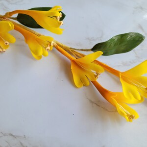 Vintage Honeysuckle Millinery Flower Spray Yellow/Golden Shaded from Germany for Hats, Weddings, Wreaths, Floral Arrangements, Home décor