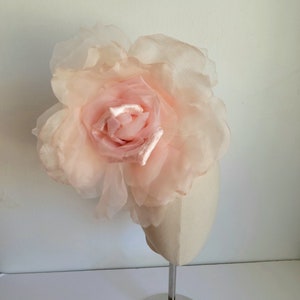 Extra Large Peachy/Bush 1213 Silk Organdy Velvet Rose Millinery Flower for Hats and Fascinators weddings home decoration Dresses image 1