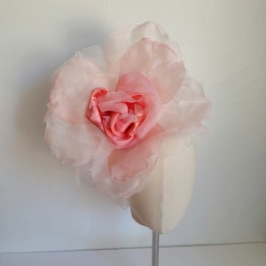 Extra Large Coral 12"-13" Silk Organdy Velvet Rose- Millinery Flower for Hats and Fascinators - weddings -home decoration - Dresses