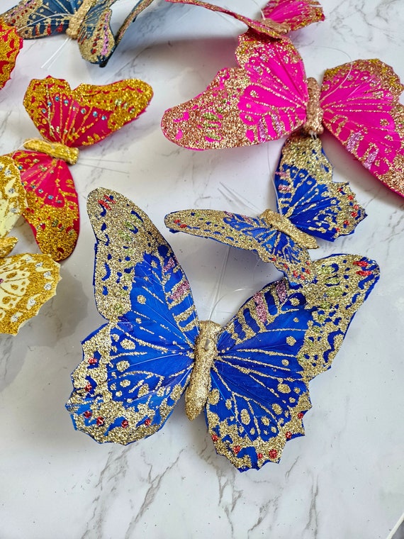 ROYAL JEWELS W/ GLITTER BUTTERFLY GARLAND ROYAL JEWELS W/ GLITTER BUTTERFLY GARLAND