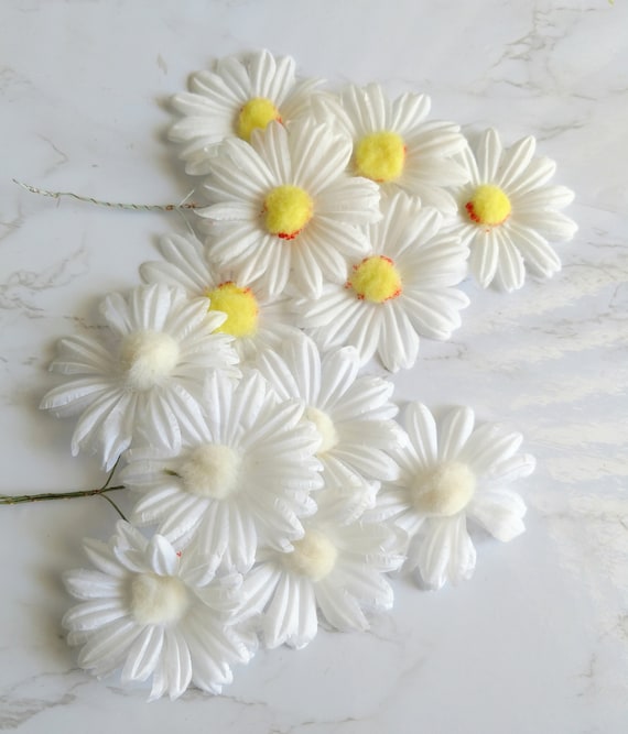 Vintage Millinery Flower Painted Daisy 2+" KR10 Yellow  So Pretty! 