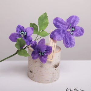 Vintage Purple Silk Flowers Millinery Clematis made in Germany for Millinery Hats Fascinators, dress pins, clips, brooches Boutonnieres