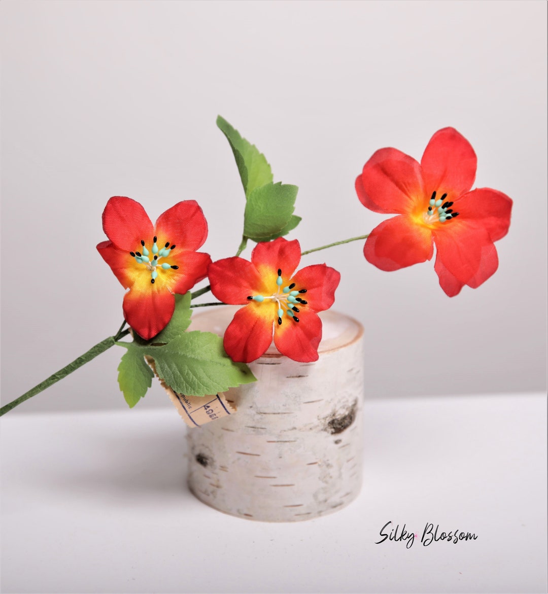 Vintage Red Silk Flowers Millinery Clematis Made in Germany Etsy