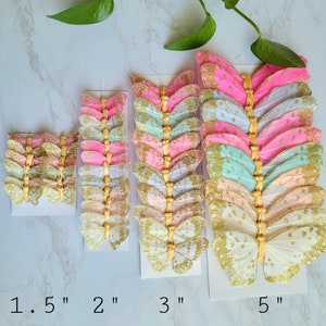 12 3 Pastel glitter feather Butterflies, pastel baby cake topper, craft supplies, home wedding decorations image 5