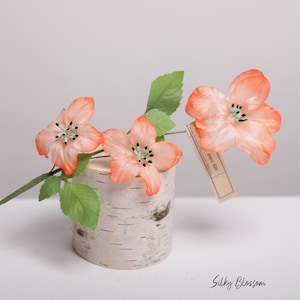 Vintage Peach Silk Flowers Millinery Clematis made in Germany for Millinery Hats Fascinators, dress pins, clips, brooches Boutonnieres