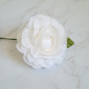 Off white Silk Camelia flower for Millinery hats, fascinators, headbands, wedding flowers, derby hats, costume and flower pins