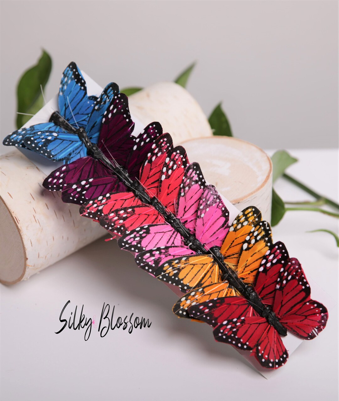 Artificial Butterflies With Pins, Real Looking Butterfly, Feather Butterfly  3D, Nursery Decor, Flower Crown 