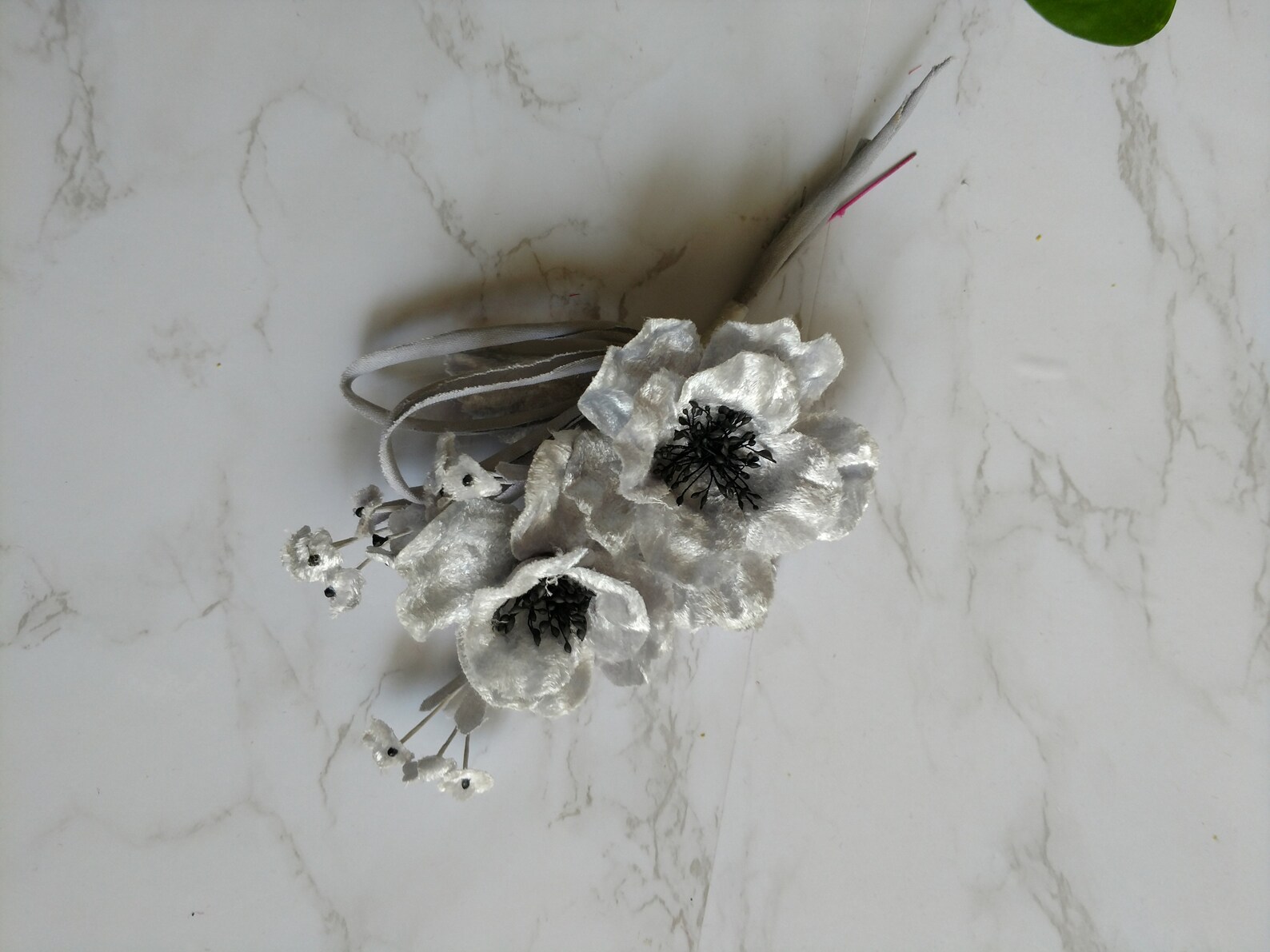 Vintage Velvet millinery flower cluster with me nots in Etsy