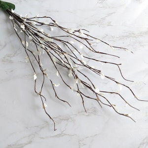 Vintage Blossom Twig White Flowers Peps Spray per decorazioni nuziali, corone nuziali, composizioni floreali, decorazioni per la casa, artigianato