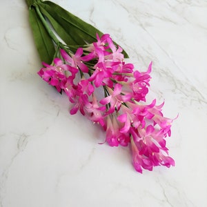 Hot Pink Silk Lupine Blossom Spray Small Twig Branch NOS for  Millinery, bridal, hats, dress pins, crafts , bouquets