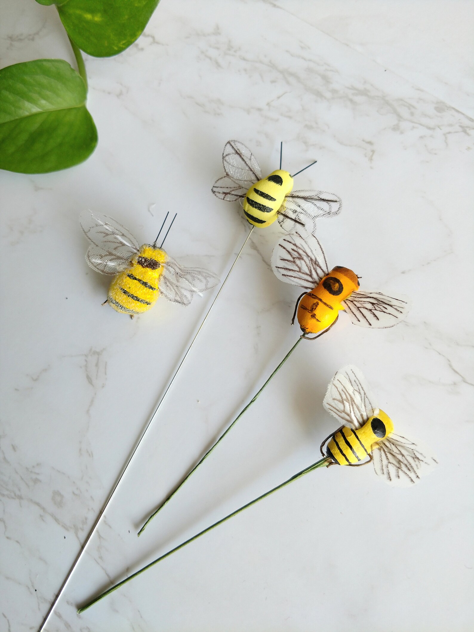 12 Cute Honey Bees on Wires Flying Golden Yellow Bees Insects Etsy