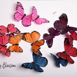String Multicolor Feather Butterfly Garland , Wedding Decorations, Artificial Butterflies , String of Butterflies , party, wall decoration