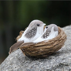 Adorable artificial Birds Nest & Egg for crafts, Creative Garden Sculpture Lawn Arts Ornaments, wedding decorations, hats and fascinators