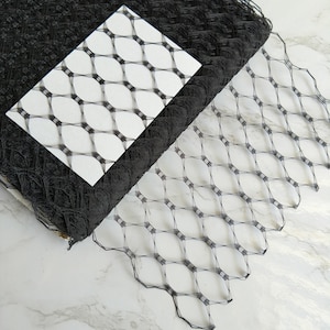Black Hexagonal Veiling for Vintage Style Hats Veils 9 Inch Birdcage Netting  Wedding Blushers DIY