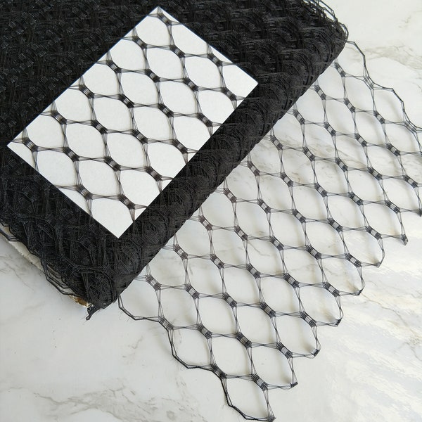 Black Hexagonal Veiling for Vintage Style Hats Veils 9 Inch Birdcage Netting  Wedding Blushers DIY