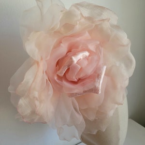 Extra Large Peachy/Bush 1213 Silk Organdy Velvet Rose Millinery Flower for Hats and Fascinators weddings home decoration Dresses image 3