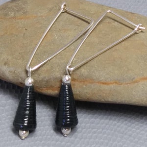 Paper Bead Jewelry- Paper Bead Earrings- Dangle earrings- Drop earrings- Turquoise blue- Handmade earrings- Earrings- Lightweight earrings