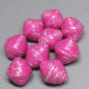 Cuentas de papel - Cuentas de papel reciclado - Cuentas de papel sueltas - Suministros para abalorios - Suministros para joyería - Reciclado - Cuentas bicono - Cuentas - Cuentas hechas a mano