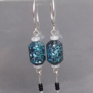 Paper Bead Jewelry- Paper Bead Earrings- Dangle earrings- Drop earrings- Turquoise blue- Handmade earrings- Earrings- Lightweight earrings