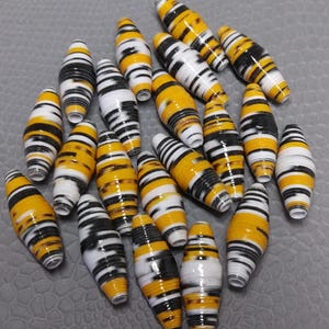 Cuentas de papel - Cuentas de 3/4" - Cuentas de papel reciclado - Cuentas de papel sueltas - Suministros para abalorios - Suministros para joyería - Cuentas recicladas - Cuentas bicono - Cuentas hechas a mano