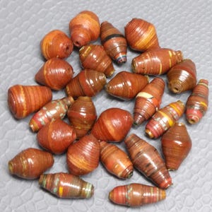 Paper beads- Beads- Recycled paper beads- Loose paper beads- Beading supplies- Jewelry Supplies- Paper bead jewelry- Bi-cone- Handmade beads