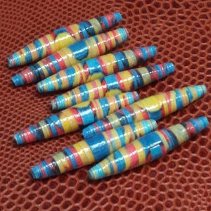 Paper beads- 1 1/2 in. paper beads- Loose paper beads- Beading supplies- Jewelry Supplies- Upcycled- Bi-cone beads-Long beads- Beads- Paper