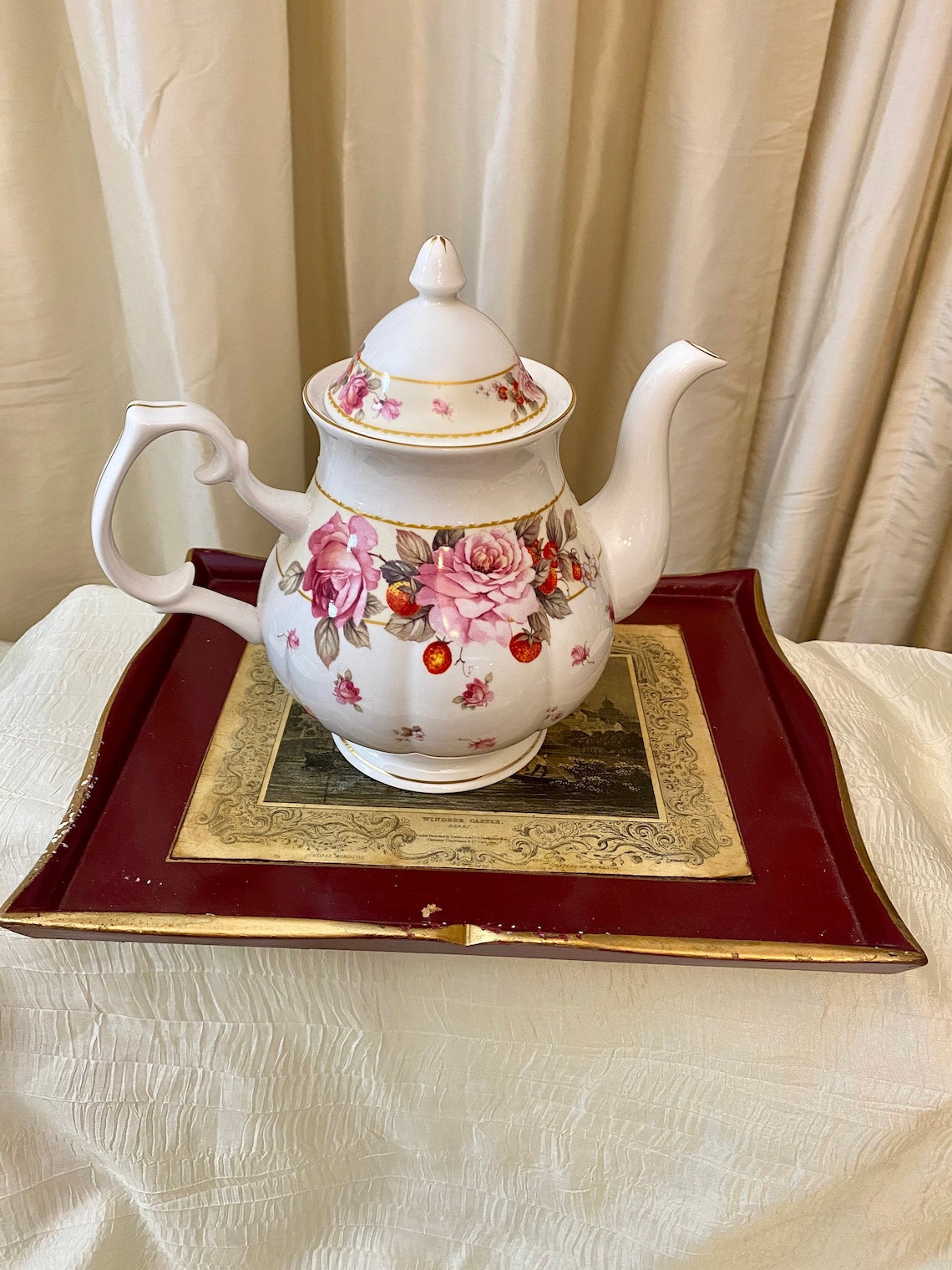 Vintage Gracie China Teapot/Coffee Pot/Stechcol/Tea Party Etsy