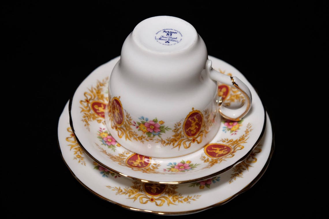 Vintage Arklow Irish Tea Cup Trio Fine Bone China Tea Set Etsy