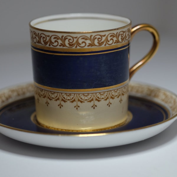 Vintage Aynsley Tea Cup Demitasse Cobalt Blue Tea Cup, Blue and Gold Gilt Small Tea Cup and Saucer, English Bone China Tea Set, Tea Party