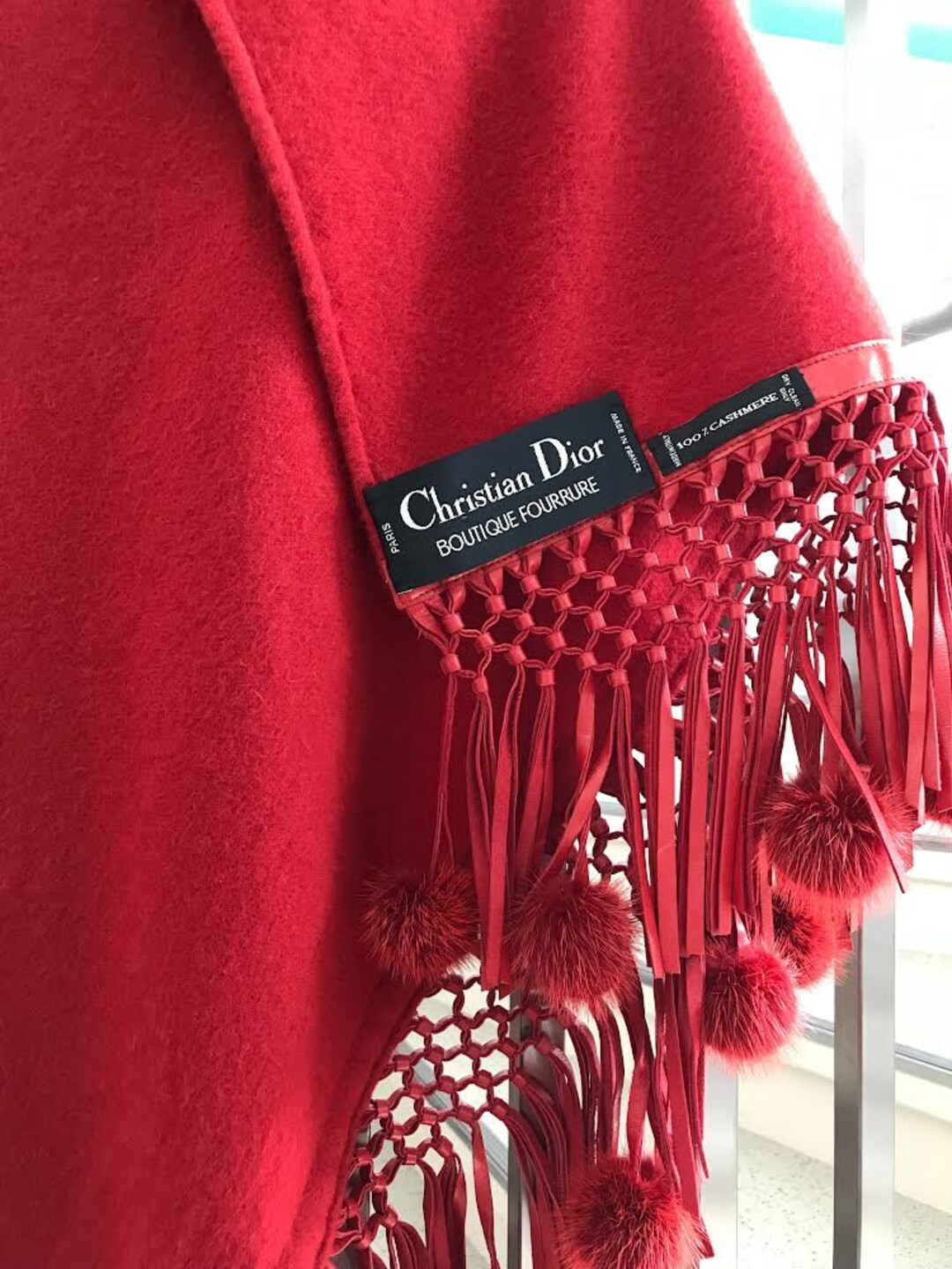 VINTAGE DIOR SHAWL • Very Rare Christian Dior Fourrure Cashmere