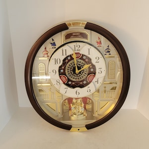 Seiko Melodies in Motion Swarovski Wall Clock QXM554BRH Music