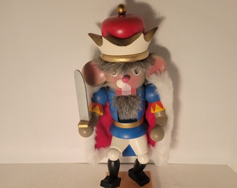 Vintage Nutcracker Mouse King 13 1/2 inch * Christmas Decoration * Holzkunst Christian Ulbricht * West Germany 119343471