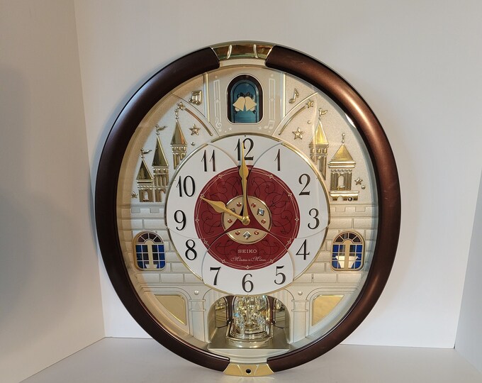 Seiko Melodies in Motion Swarovski Wall Clock Hey Jude Yesterday Etc