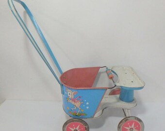 vintage metal doll carriage