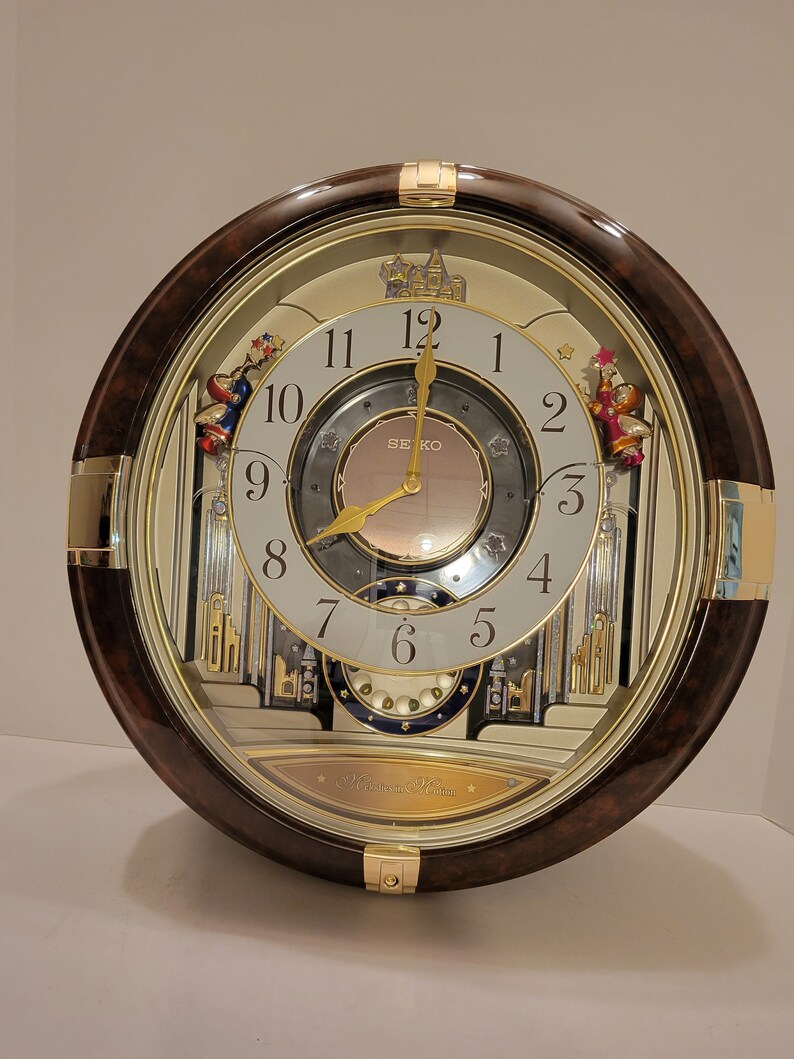 Seiko Melodies in Motion Swarovski Music Wall Clock QXM111GRH Etsy