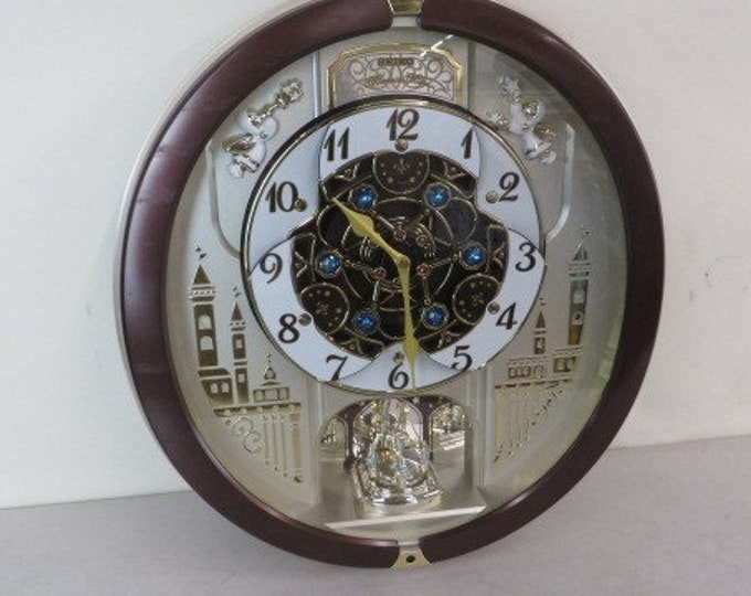 Seiko Melodies in Motion Swarovski Wall Clock in Box QXM491BRH Plus