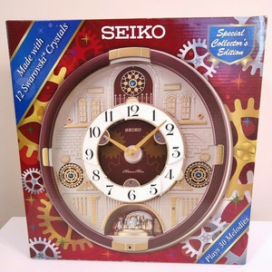 Seiko swarovski crystal clock sale